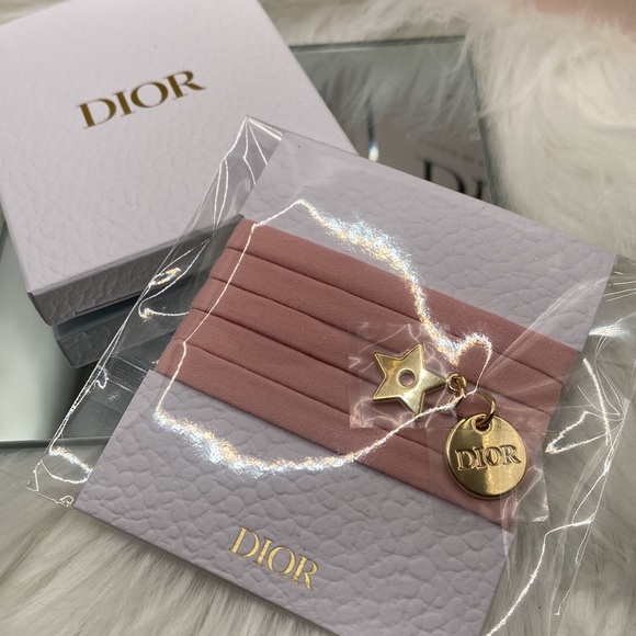 Dior BEAUTE Bracelet Perfume Bracelet, Pink Ribbon Wrap Bracelet Goldtone Charms - Picture 2 of 2